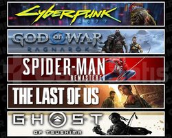 Cyberpunk +Ragnarök +Spider 1 +TLOU1 +Tsushima