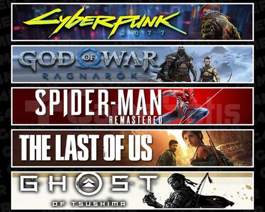 Cyberpunk +Ragnarök +Spider 1 +TLOU1 +Tsushima