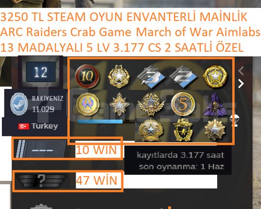 13 MADALYALI 5 LV 3.177 CS 2 SAATLİ ARC Raiders 32