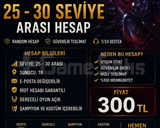TR 25 30 SEVİYE ARASI HESAP