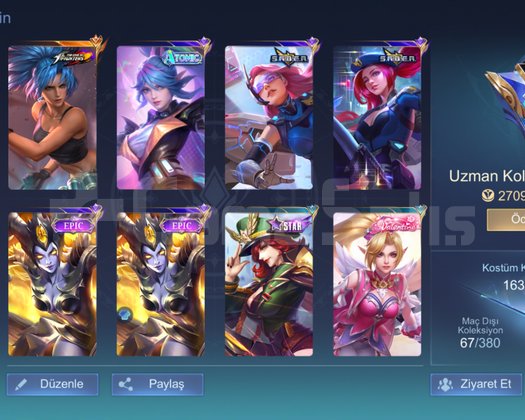 Mobile Legends 163 Skin | 104 Hero | İlk Sahib