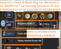 6 MADALYALI 17 LV 390+112 STEAM BAKİYE VE CS 2 ENV