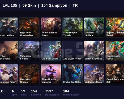 TR / 135 LVL + 59 SKİN + EMERALD I !!