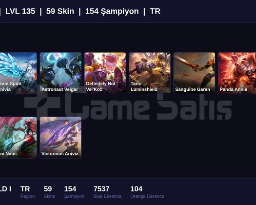 TR / 135 LVL + 59 SKİN + EMERALD I !!