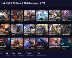 TR / 135 LVL + 59 SKİN + EMERALD I !!