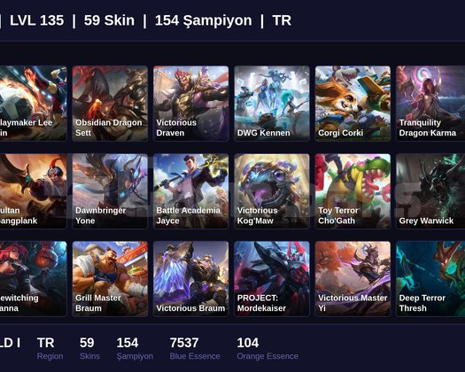 TR / 135 LVL + 59 SKİN + EMERALD I !!