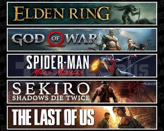 Elden +GOW +Miles +Sekiro +TLOU1