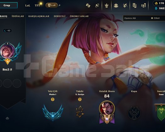 lol plat 1 hesap acil satılık