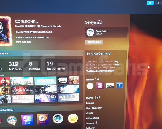 61 SEVİYE VE 7 BUÇUK YILLIK STEAM HESABI SATLIK