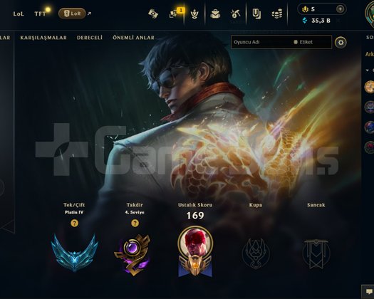PLAT 4 HESAP PRESTİJ SHACO PRESTİJ LB VB 19 KOSTÜM