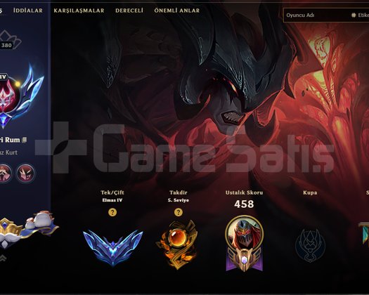 TR Elmas 4, 159 Kostüm, 208 Renk Paketi Lol Hesabı