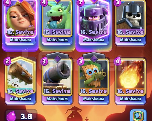 CLASH ROYALE 14K KUPA ÜSTÜ MAXA YAKIN