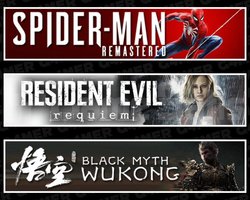 Spider Man RE +Resident Evil 9 +Black Myth Wukong