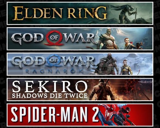 Elden +GOW +Ragnarök +Sekiro +Spider 2
