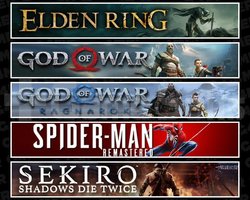 Elden +GOW +Ragnarök +Spider 1 +Sekiro