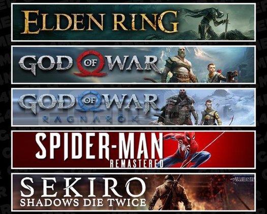 Elden +GOW +Ragnarök +Spider 1 +Sekiro