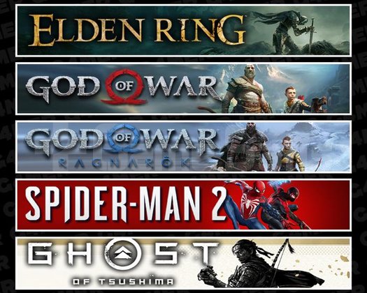 Elden +GOW +Ragnarök +Spider 2 +Tsushima