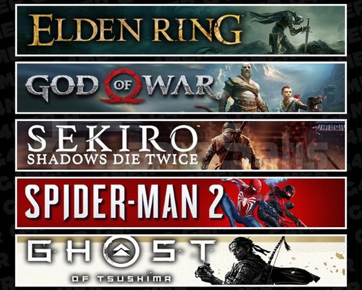 Elden +GOW +Sekiro +Spider 2 +Tsushima