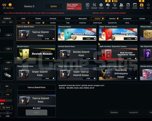 44K Materyalli 55 Seviye Zula Hesabı