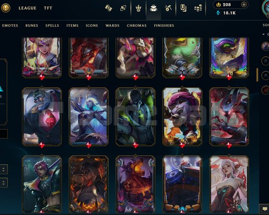 Ahri ve Sett kostümlü zümrüt 3 hesap
