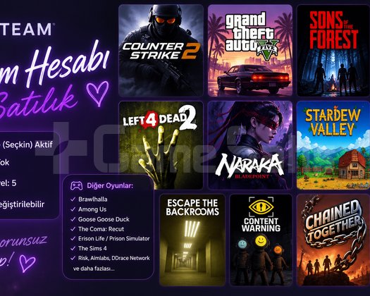 Steam Hesabı | CS2 Prime | VAC Yok | GTA V + Sons
