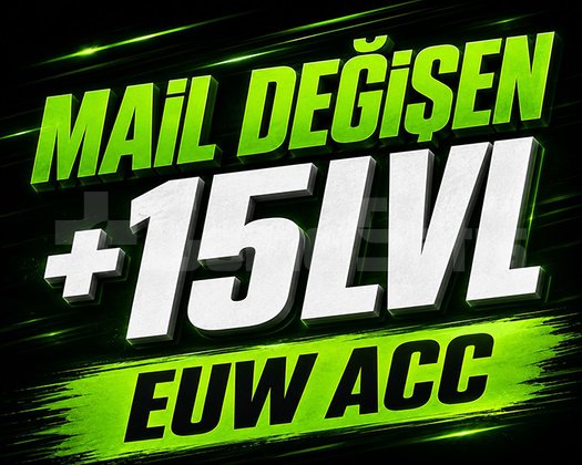 EUW +15 LVL + OTO TESLİM + MAİL DEĞİŞEN HESAPLAR
