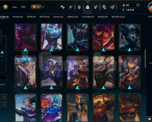 229 LEVEL / 58 SKİN / FUL HERO +MAİL +15K SATIŞ