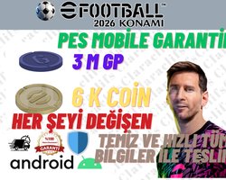 EFOOTBALL ANDROID 6K COIN + 3M GP TERTEMİZ