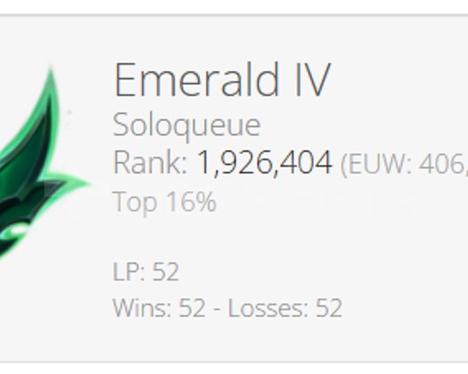 EUW EMERALD 4 52LP 50WR 69SKİN NİCKCHANGE HANDMADE