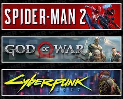Spider-Man 2 +God Of War +Cyberpunk 2077