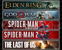 Elden +GOW +Spider 1 +2 +TLOU1