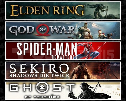 Elden +GOW +Spider 1 +Sekiro +Tsushima