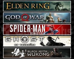 Elden +GOW +Spider 1 +Tsushima +Wukong