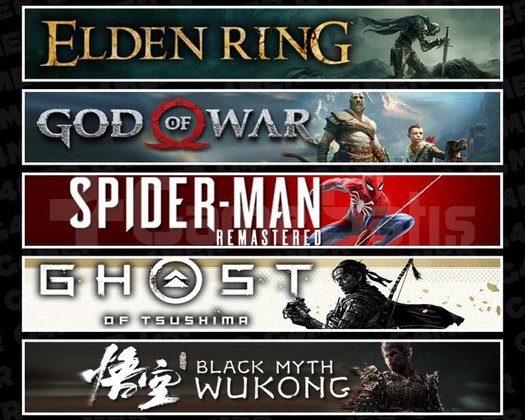 Elden +GOW +Spider 1 +Tsushima +Wukong