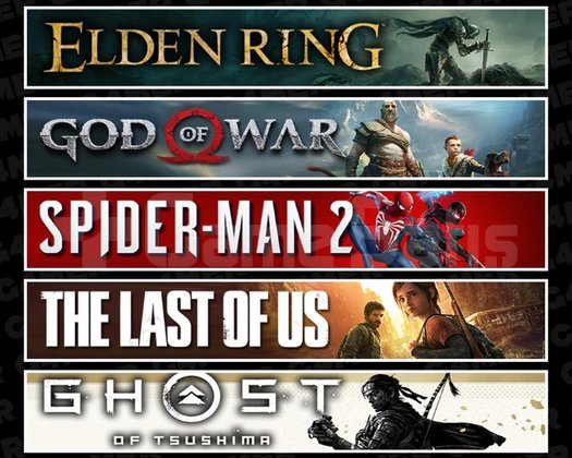 Elden +GOW +Spider 2 +TLOU1 +Tsushima