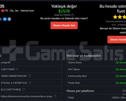 61 SEVİYE VACSIZ KİŞİSEL HESAP SATILIK ACİL