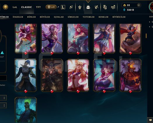 1144 LEVEL / 320 SKİN / FUL HERO +MAİL +15K SATIŞ