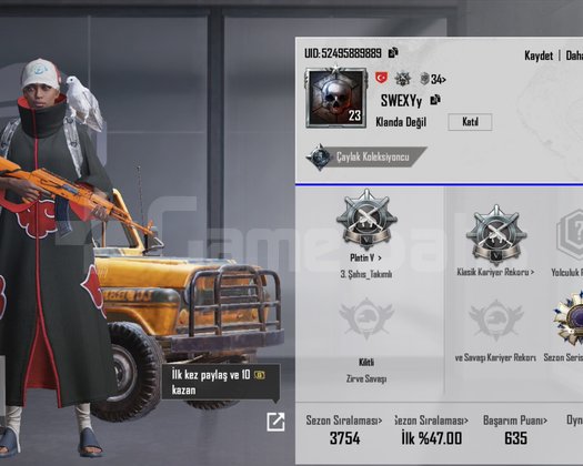 PLATİN V 2X İD KART 3X PUAN KORUMA KART BOŞ HESAP