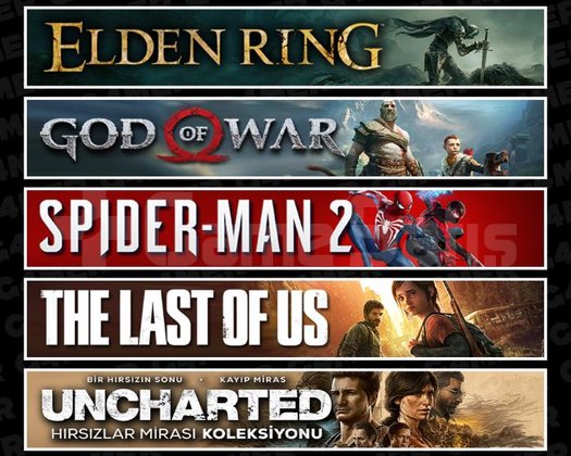 Elden +GOW +Spider 2 +TLOU1 +Uncharted