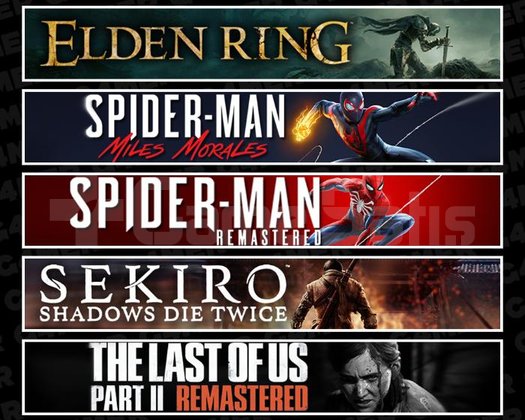 Elden +Miles +Spider 1 +Sekiro +TLOU2