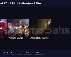 EUW / 37 LVL + 3 SKİN + UNRANKED + MAİL ONAYSIZ !