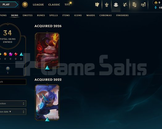 TR Unranked | 34 Kostüm - 25 Hero | LoL Hesap