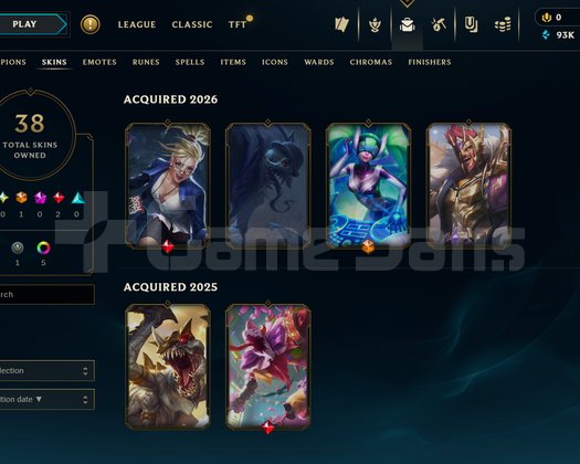 | EUW - MASTER +300 LP | 6 SKİN & 93K MAVİ ÖZ