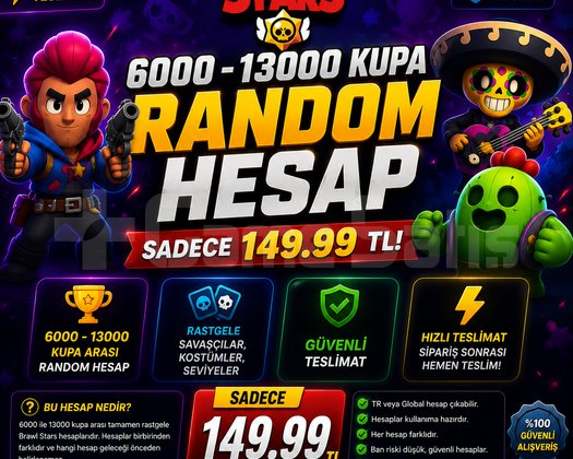 600013000 Kupa Brawl Stars Random Hesap |