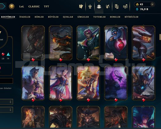 Lol 177 Skinli 245 Lvl Plat Hesap