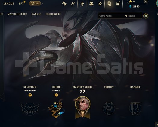 TR Unranked | 4 Kostüm - 30 Hero | LoL Hesap