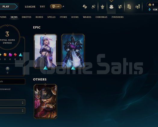 TR Gold 4 | 3 Kostüm - 12K Mö | LoL Hesap
