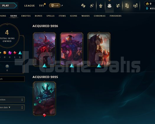 EUW Unranked | 4 Kostüm - 49 Hero | LoL Hesap
