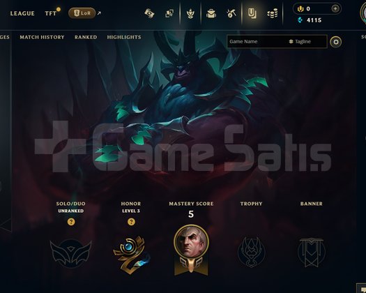 EUW Unranked | 4 Kostüm - 49 Hero | LoL Hesap