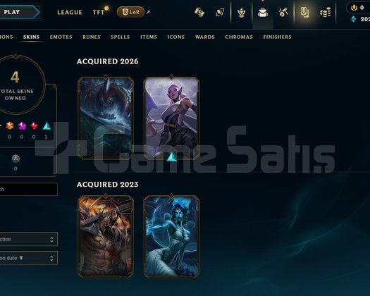 EUW Unranked | 4 Kostüm - 32 Hero | LoL Hesap